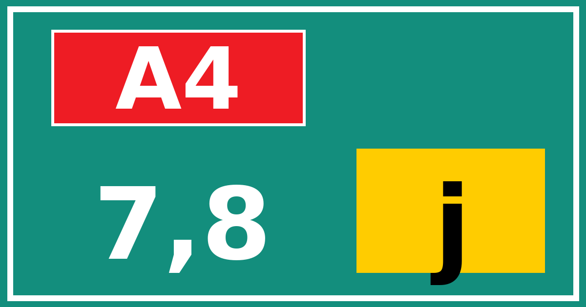 Hectometerbord A4 7,8 letter j