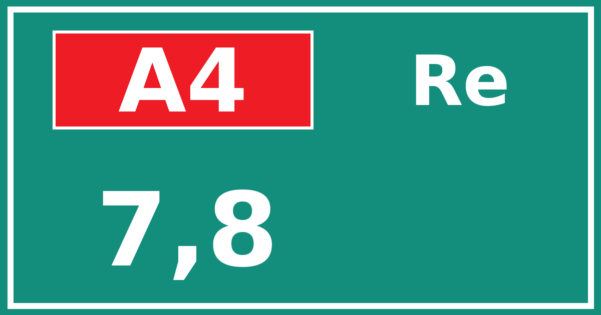 Hectometerbord A4 7,8 zijde Re