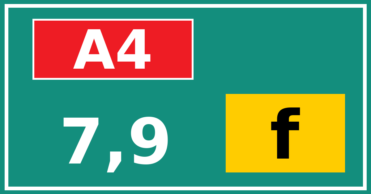 Hectometerbord A4 7,9 letter f
