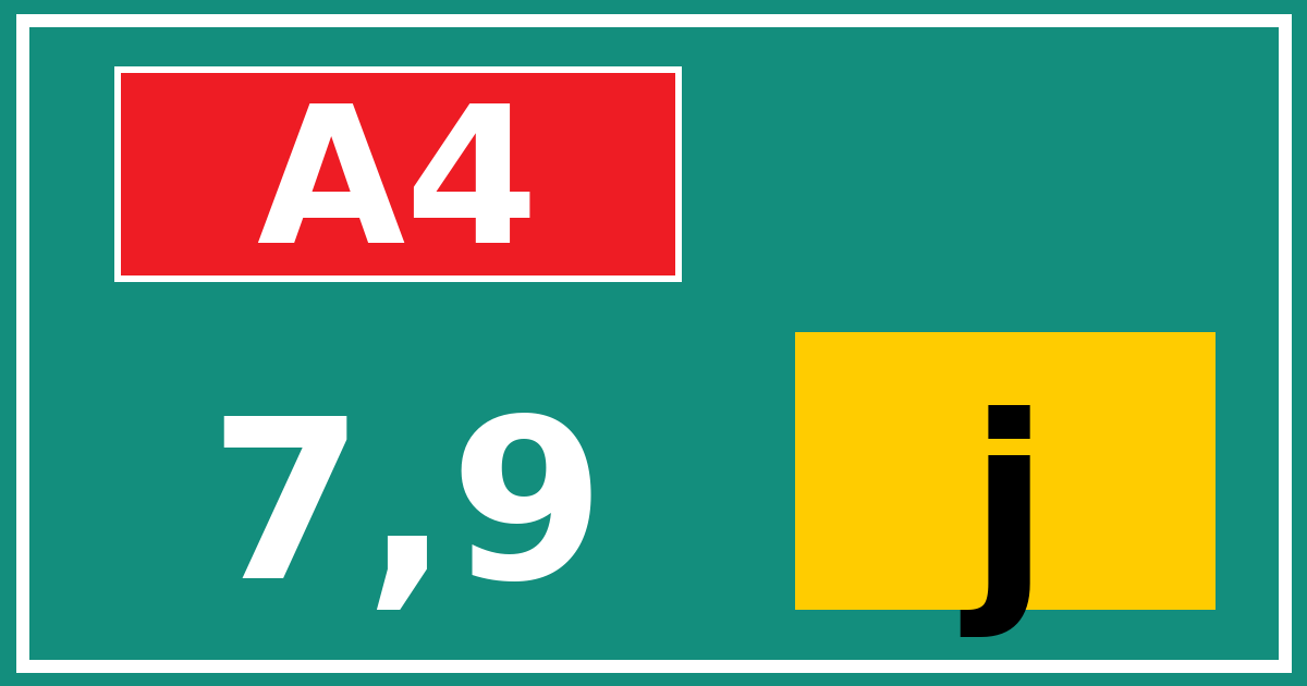 Hectometerbord A4 7,9 letter j