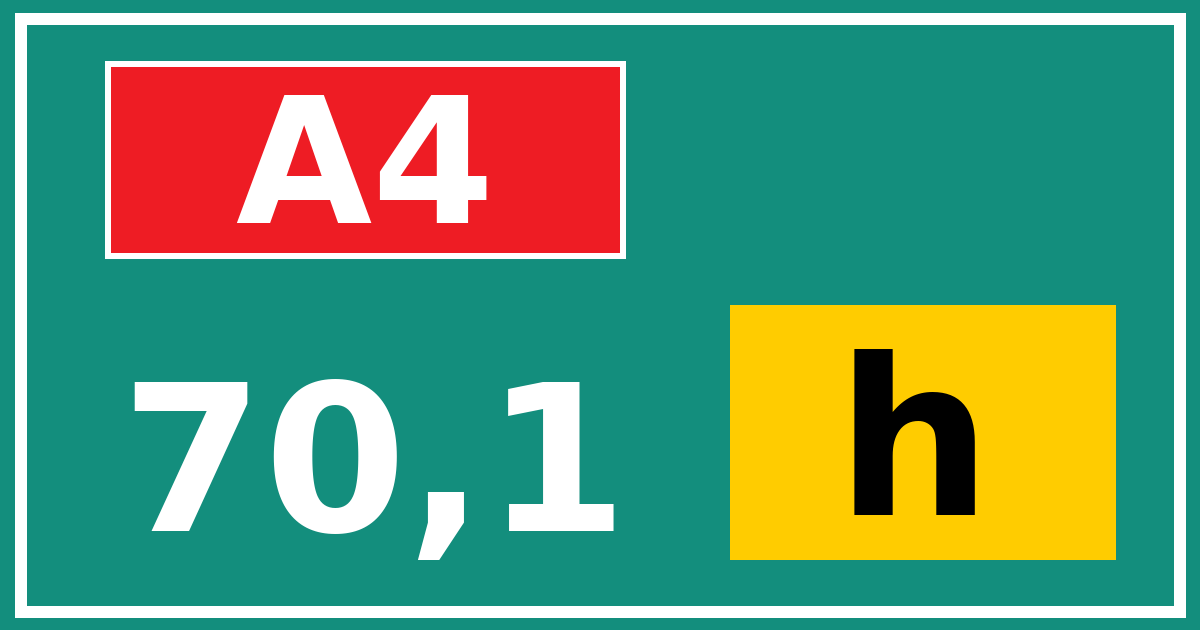 Hectometerbord A4 70,1 letter h