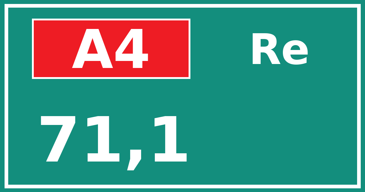 Hectometerbord A4 71,1 zijde Re