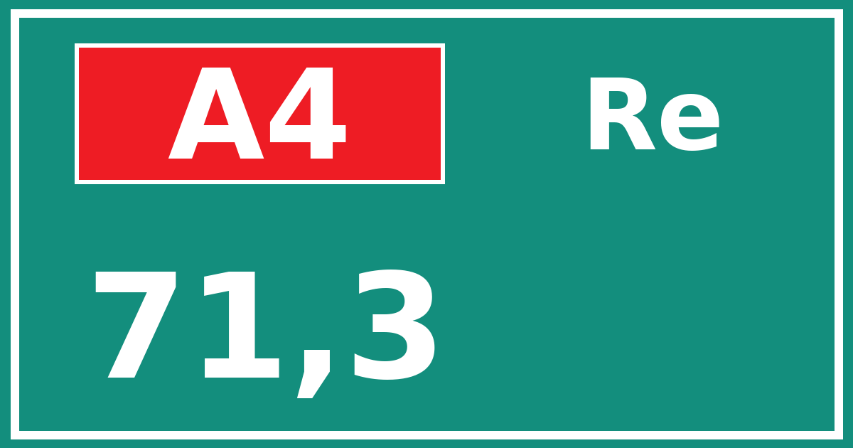 Hectometerbord A4 71,3 zijde Re