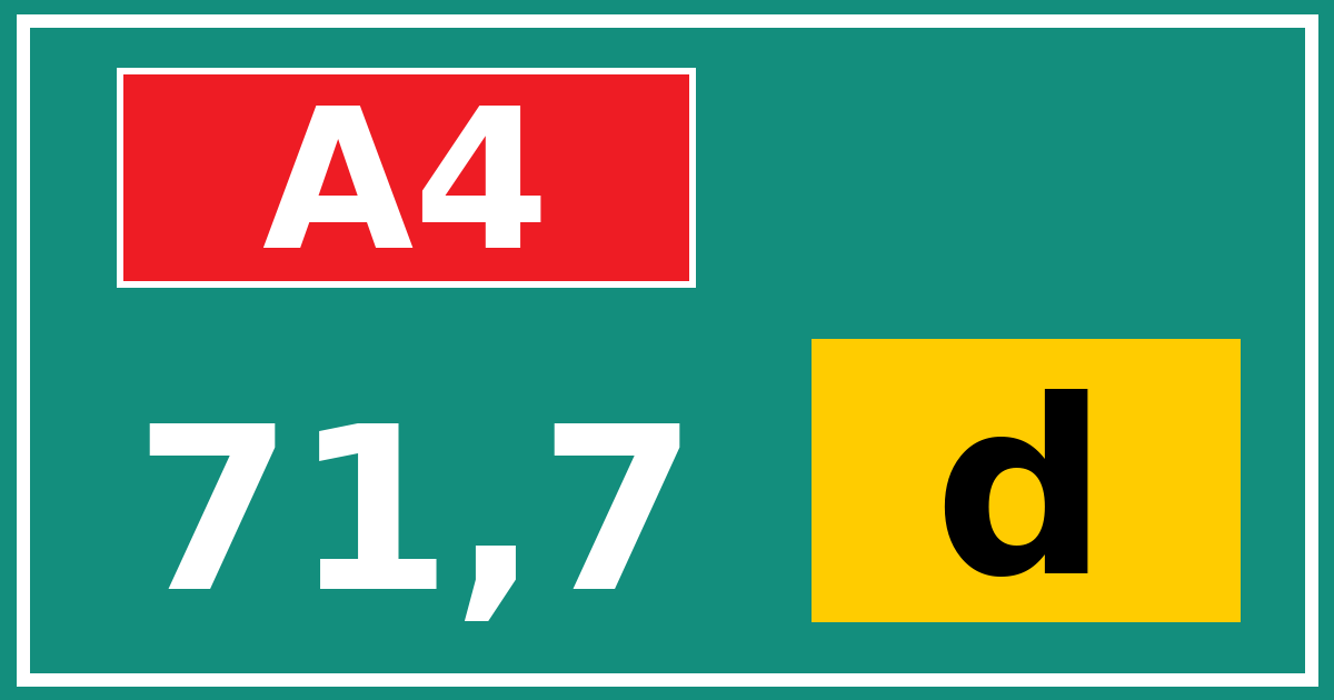 Hectometerbord A4 71,7 letter d