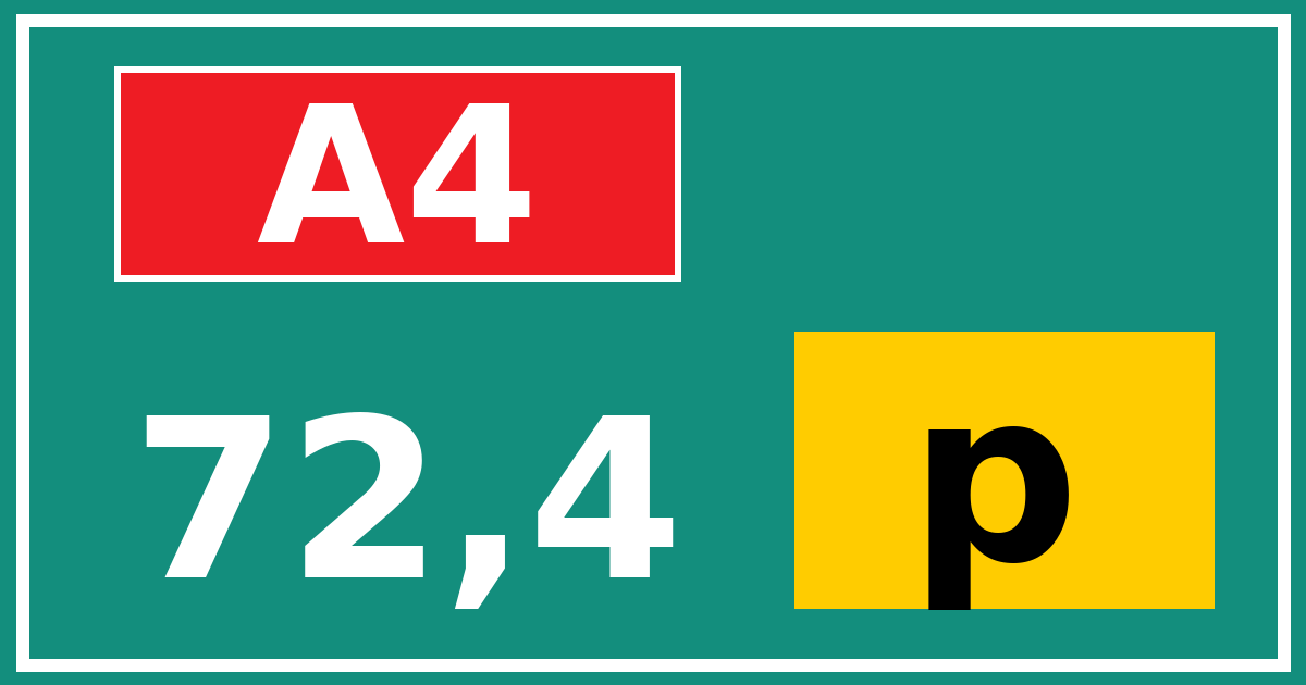 Hectometerbord A4 72,4 letter p