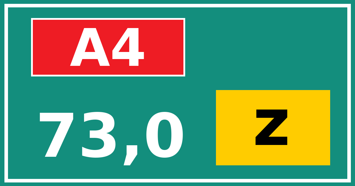 Hectometerbord A4 73,0 letter z