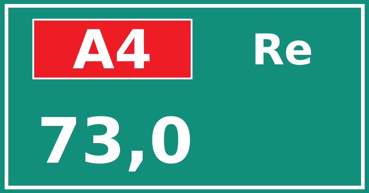 Hectometerbord A4 73,0 zijde Re
