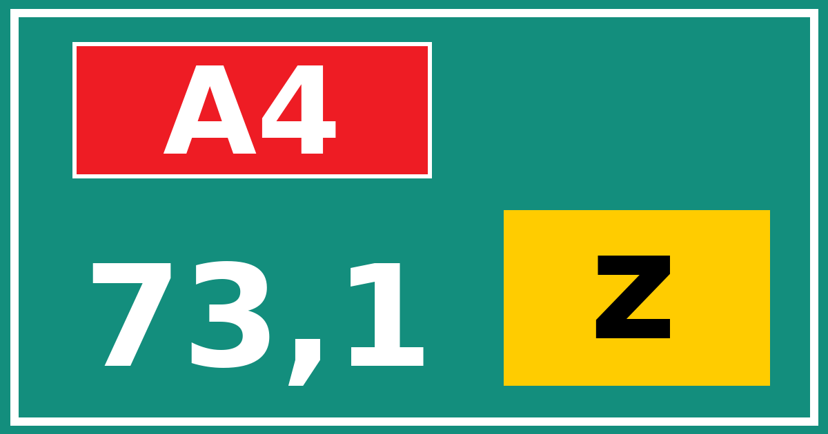 Hectometerbord A4 73,1 letter z