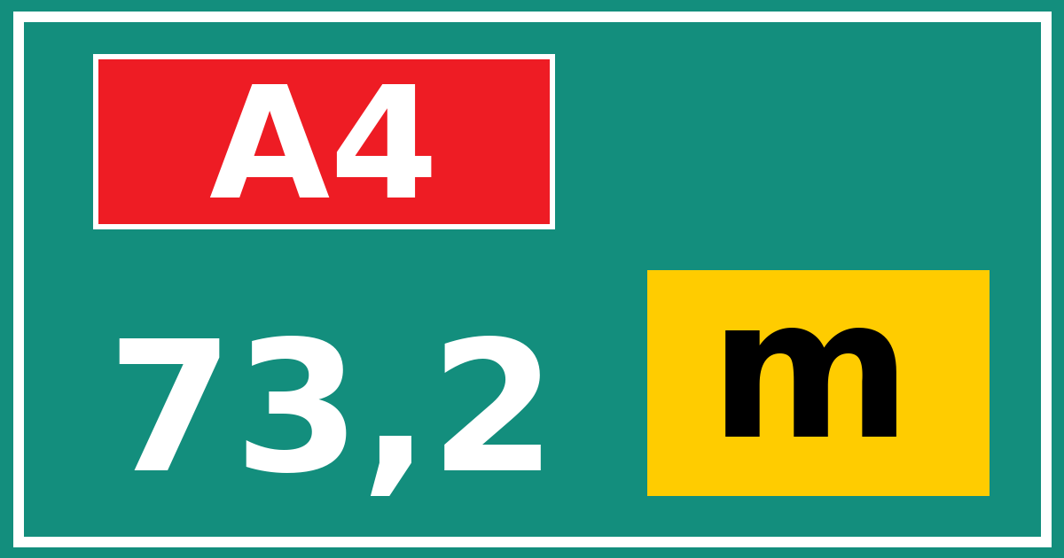 Hectometerbord A4 73,2 letter m