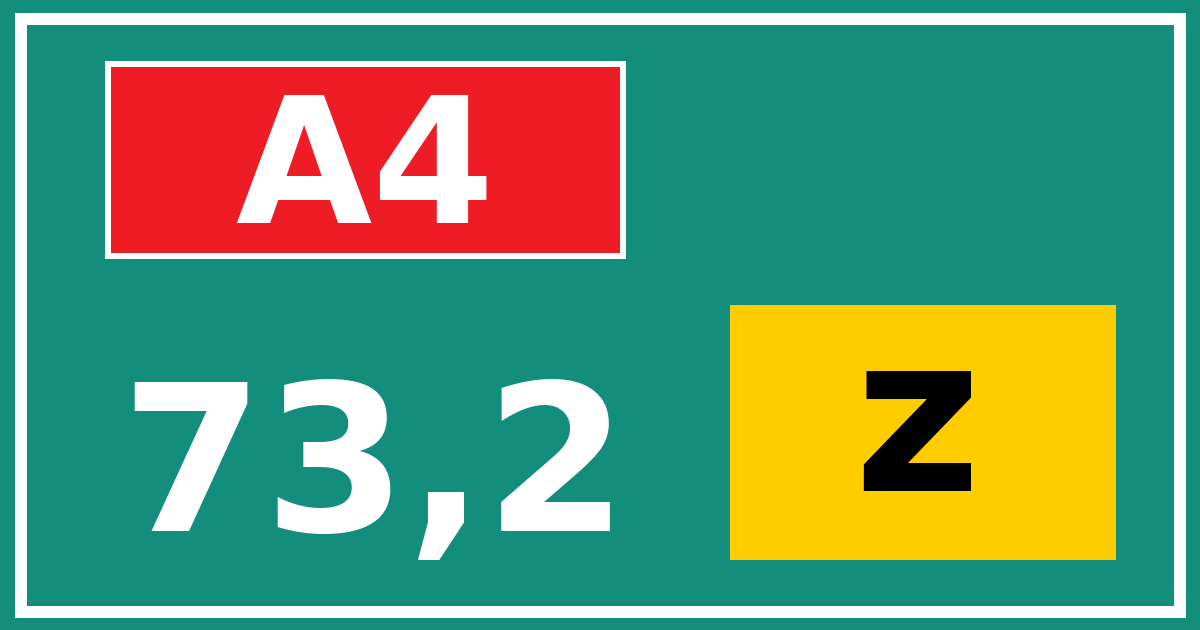 Hectometerbord A4 73,2 letter z