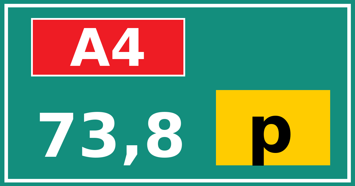 Hectometerbord A4 73,8 letter p