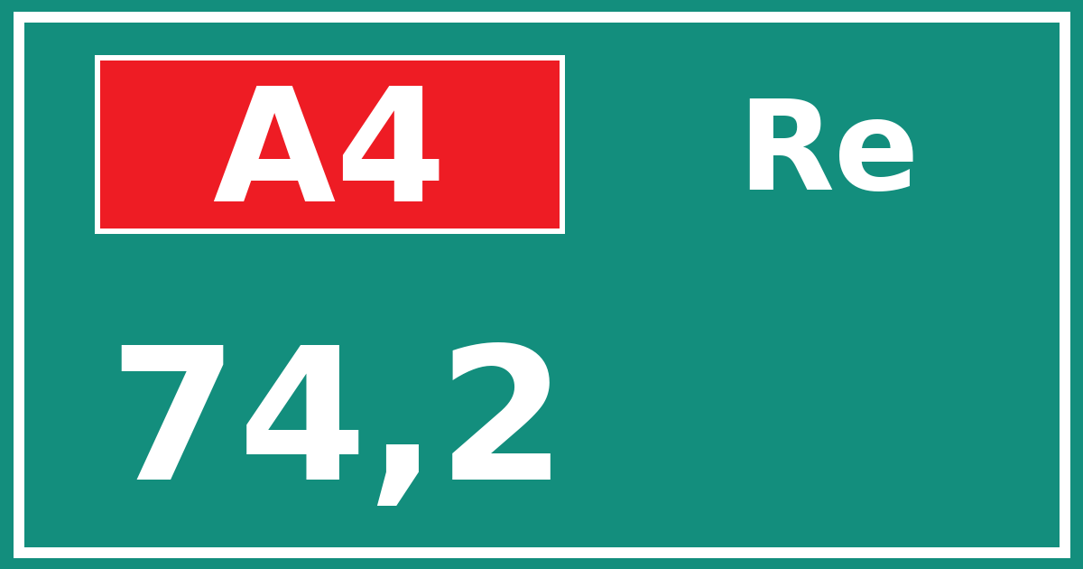 Hectometerbord A4 74,2 zijde Re