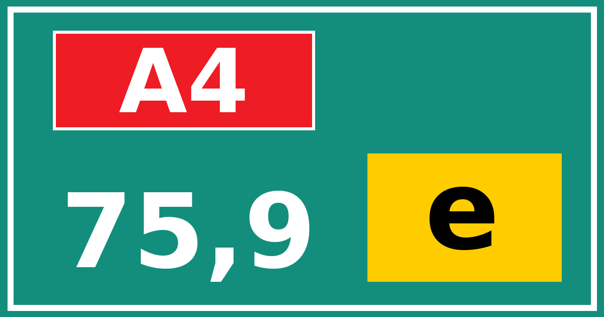Hectometerbord A4 75,9 letter e