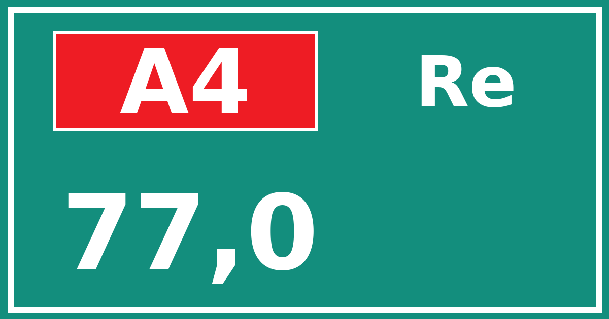 Hectometerbord A4 77,0 zijde Re