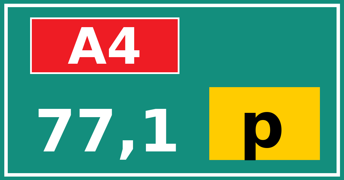 Hectometerbord A4 77,1 letter p