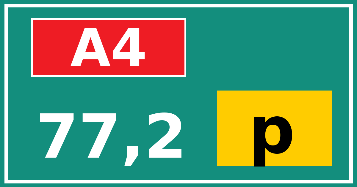 Hectometerbord A4 77,2 letter p