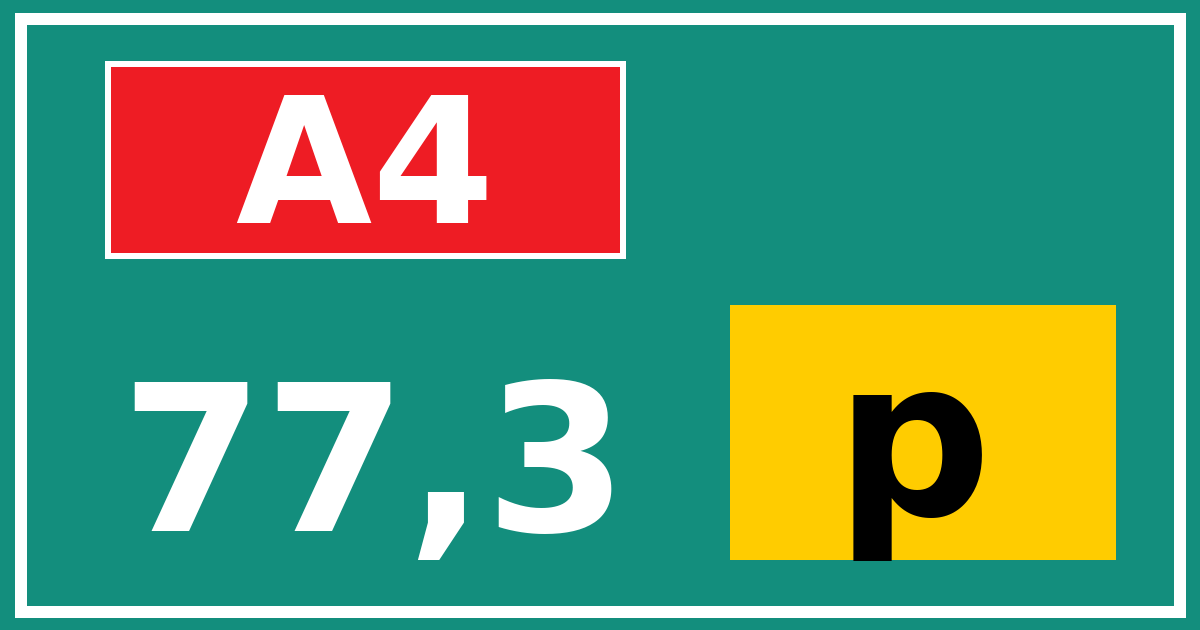 Hectometerbord A4 77,3 letter p