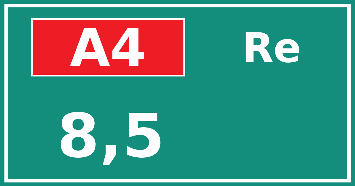 Hectometerbord A4 8,5 zijde Re