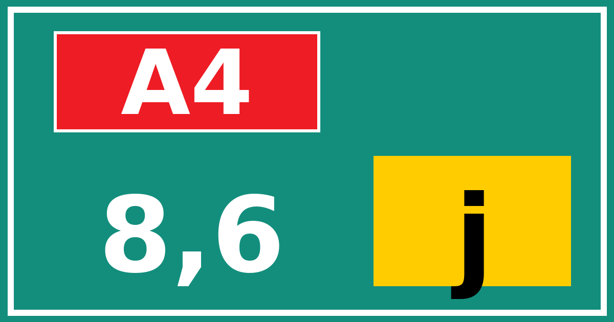 Hectometerbord A4 8,6 letter j