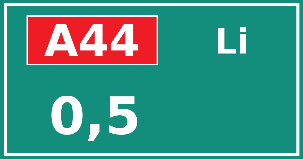 Hectometerbord A44 0,5 zijde Li