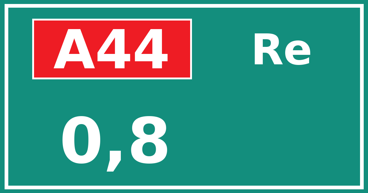 Hectometerbord A44 0,8 zijde Re