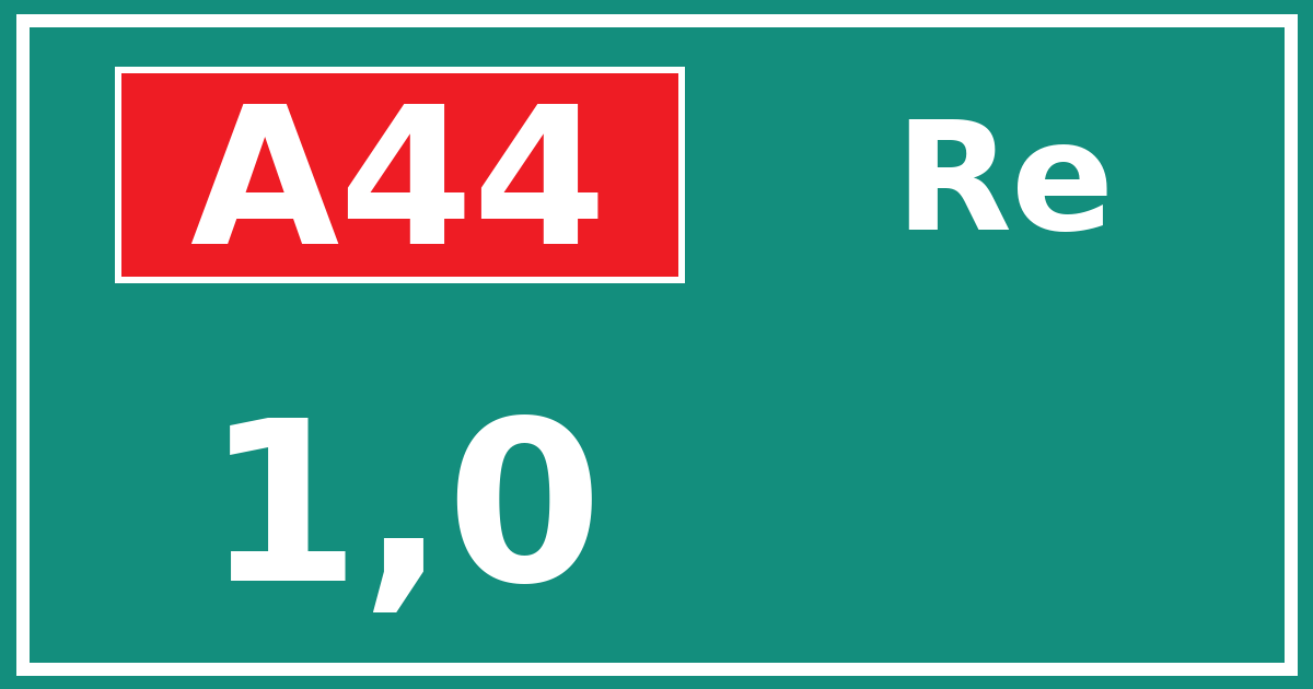 Hectometerbord A44 1,0 zijde Re
