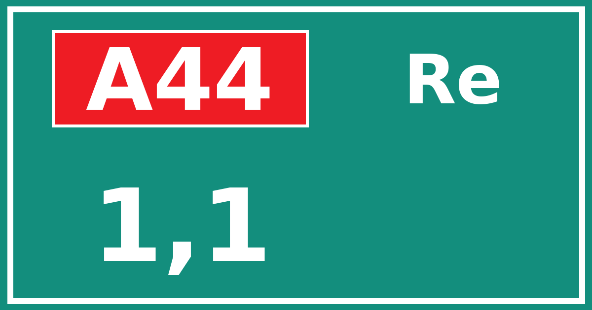 Hectometerbord A44 1,1 zijde Re