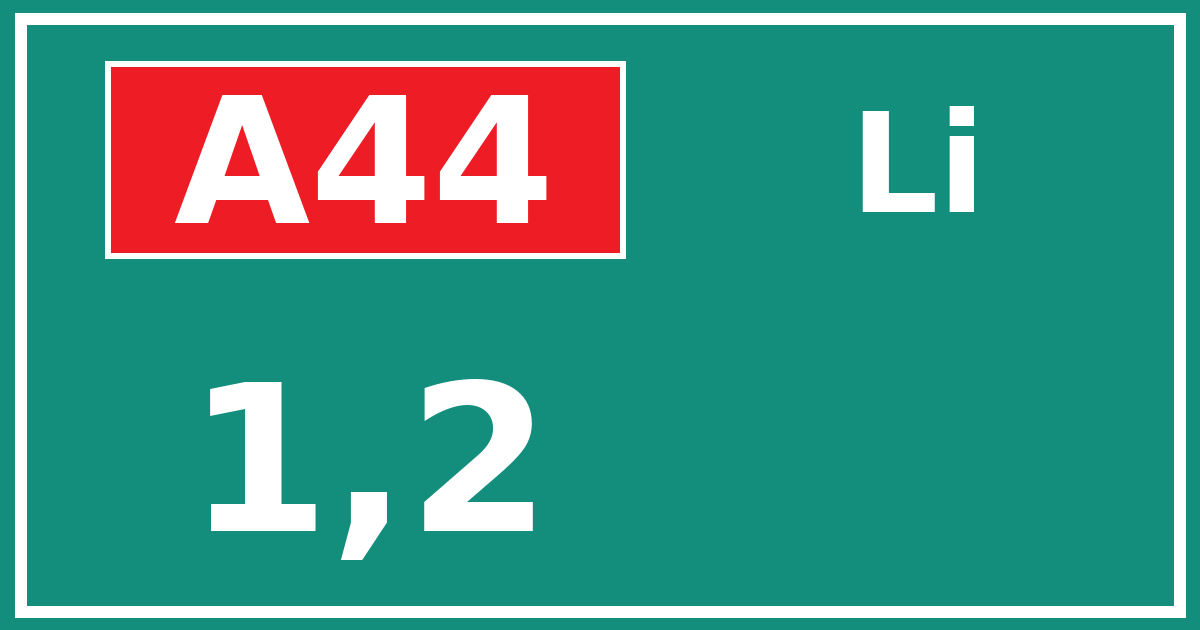 Hectometerbord A44 1,2 zijde Li