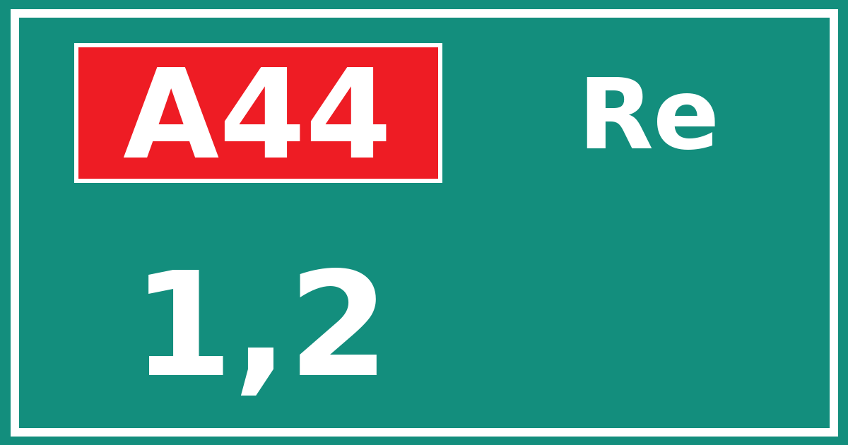 Hectometerbord A44 1,2 zijde Re