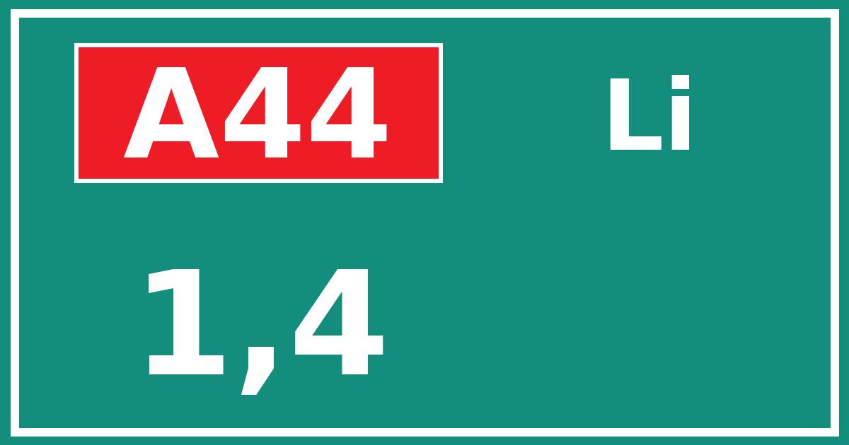 Hectometerbord A44 1,4 zijde Li