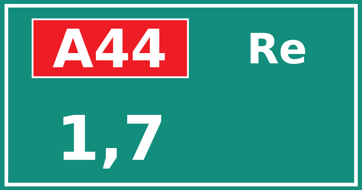Hectometerbord A44 1,7 zijde Re