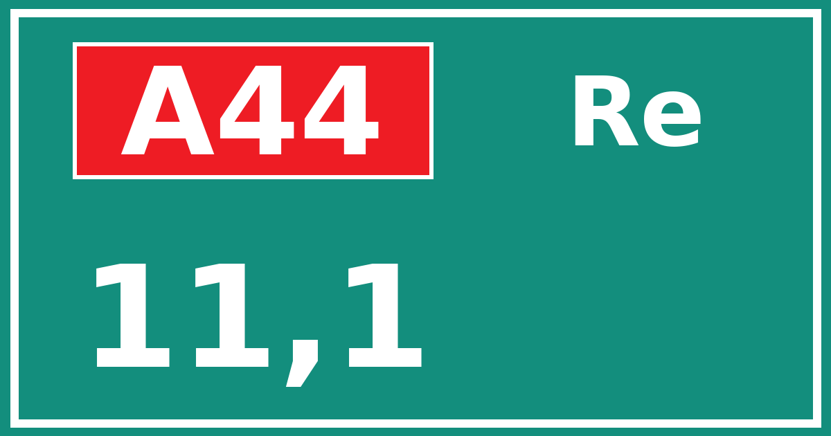 Hectometerbord A44 11,1 zijde Re