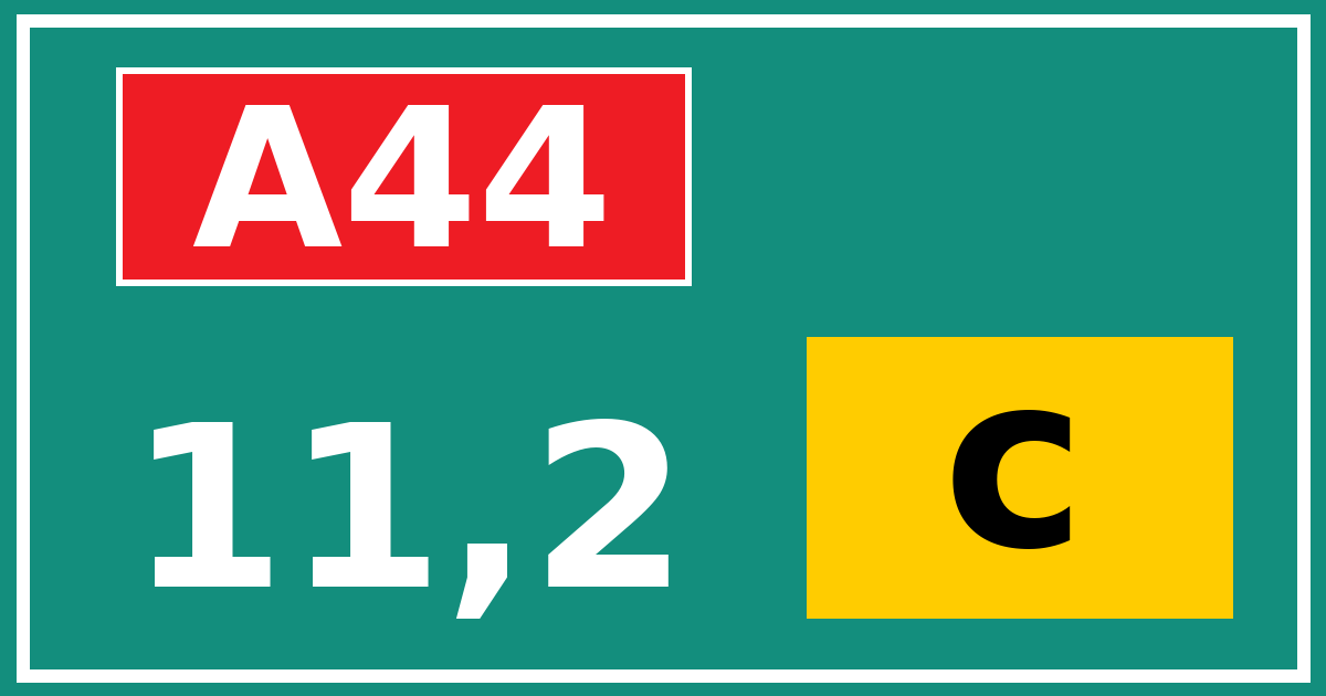 Hectometerbord A44 11,2 letter c
