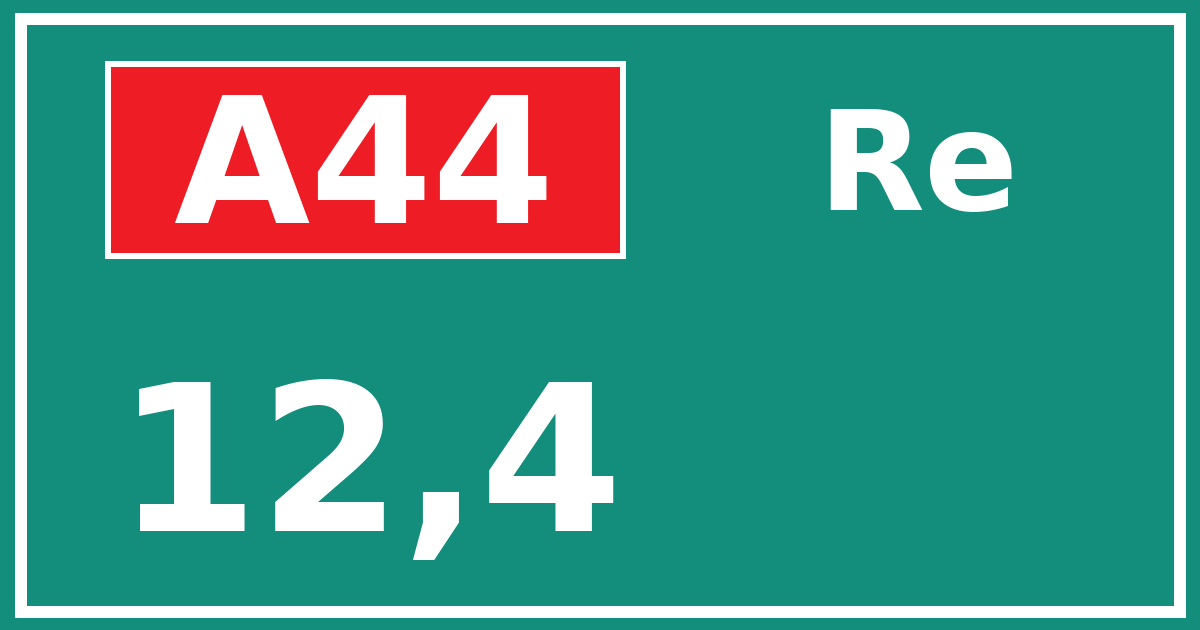 Hectometerbord A44 12,4 zijde Re