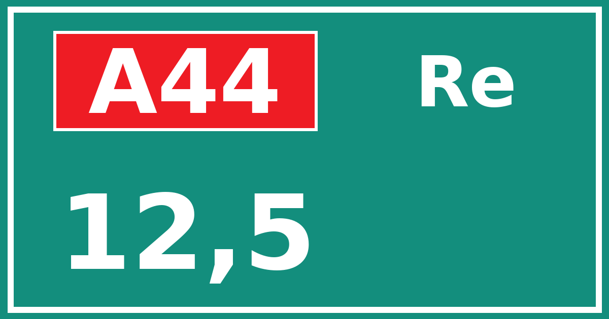 Hectometerbord A44 12,5 zijde Re