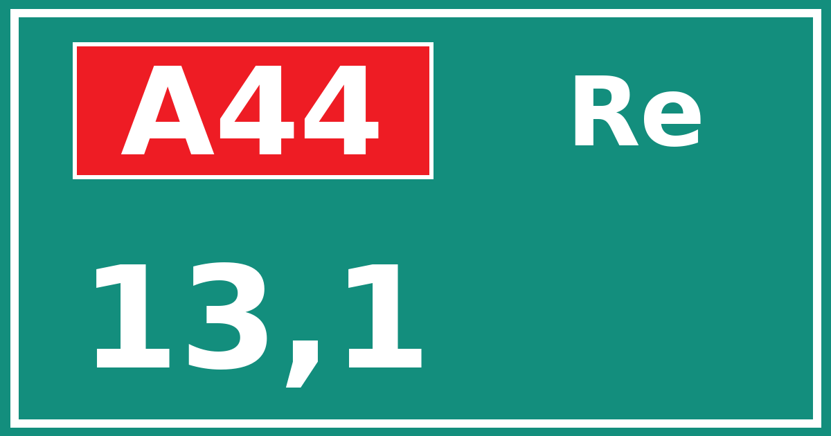 Hectometerbord A44 13,1 zijde Re