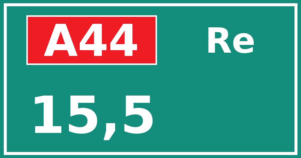 Hectometerbord A44 15,5 zijde Re
