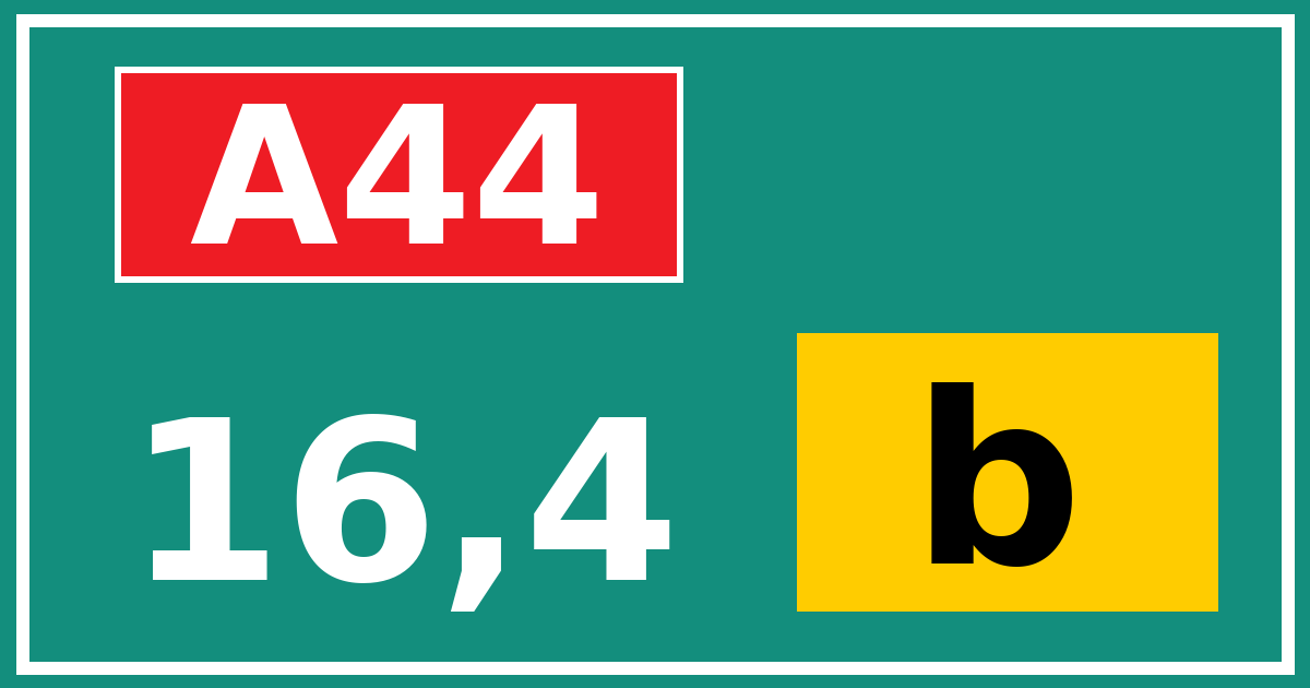 Hectometerbord A44 16,4 letter b