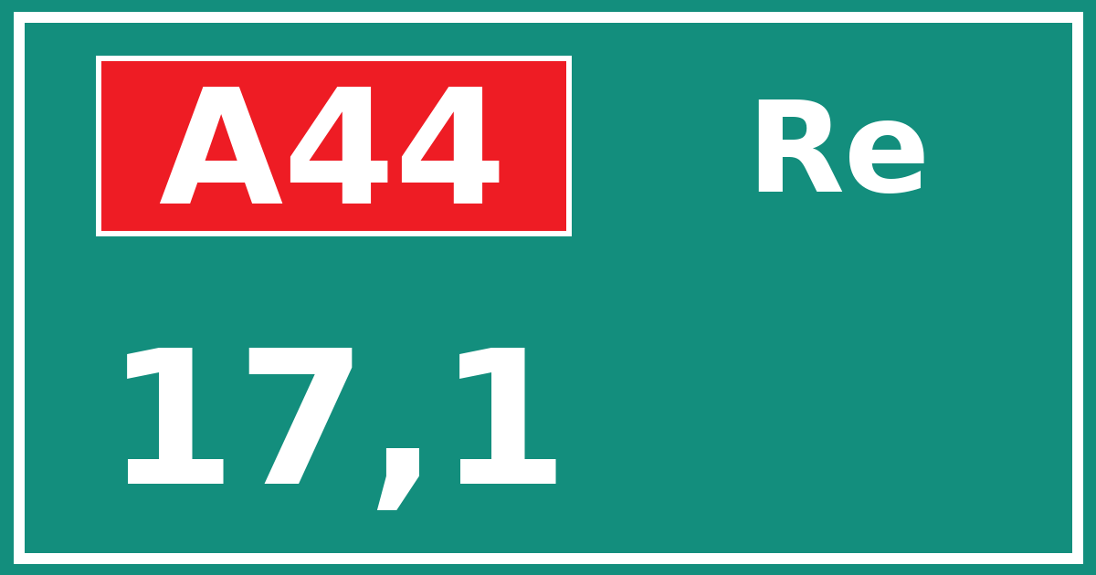 Hectometerbord A44 17,1 zijde Re