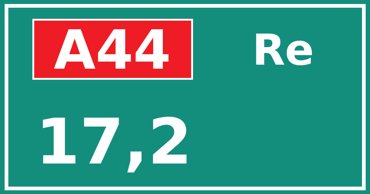 Hectometerbord A44 17,2 zijde Re
