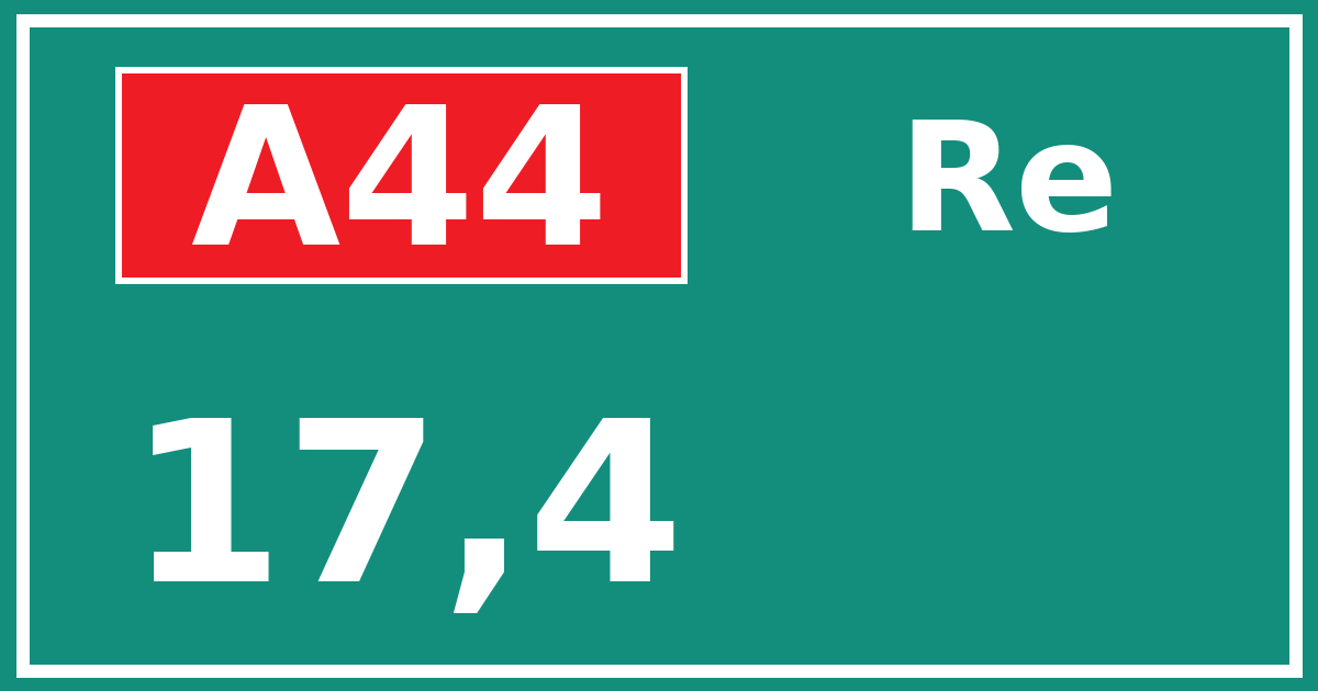 Hectometerbord A44 17,4 zijde Re
