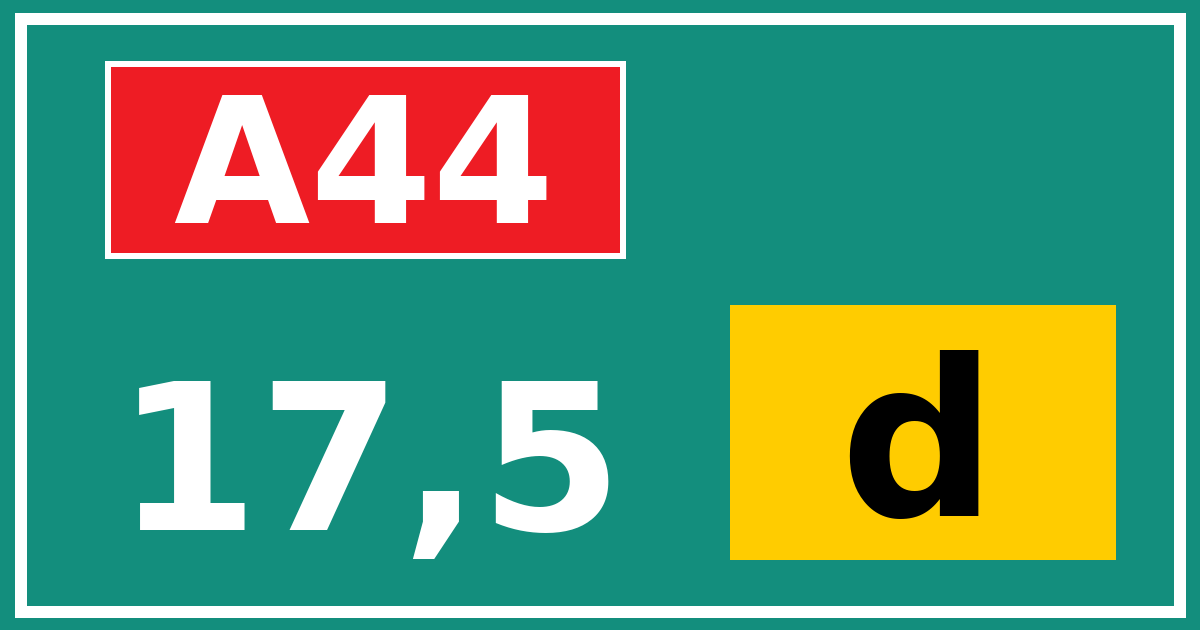 Hectometerbord A44 17,5 letter d