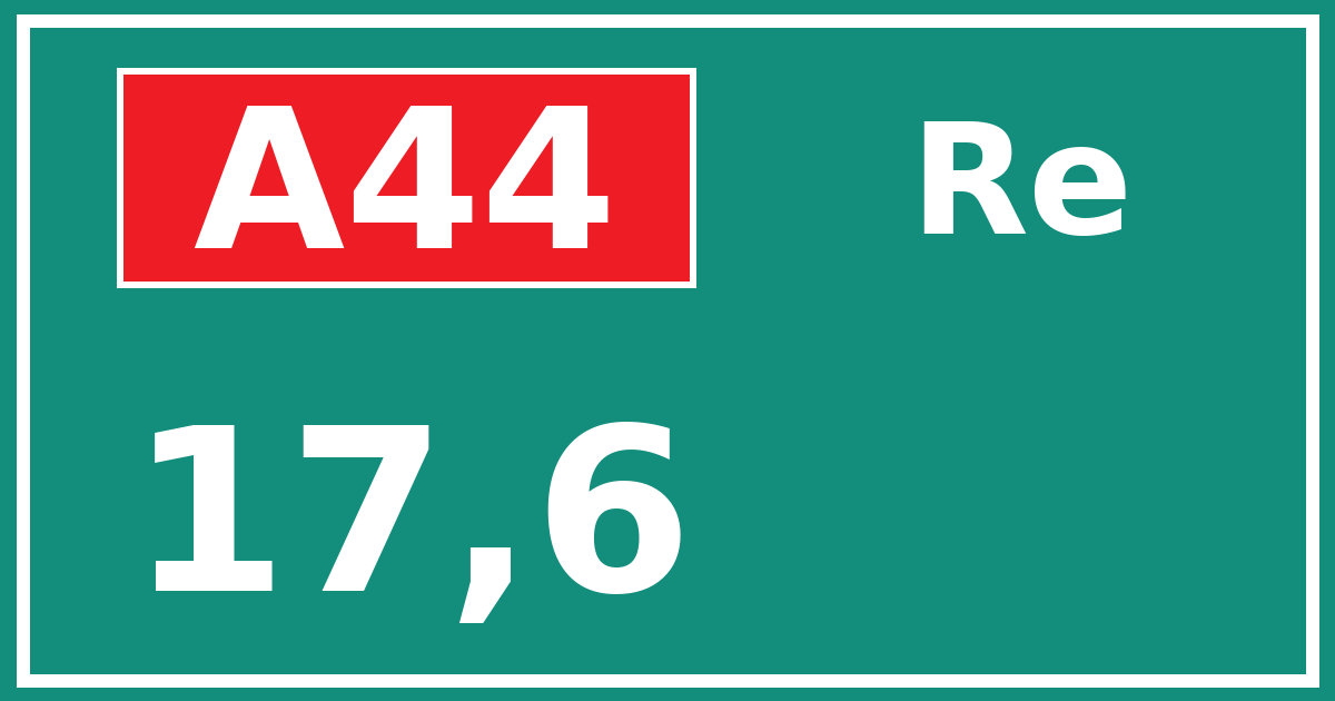Hectometerbord A44 17,6 zijde Re