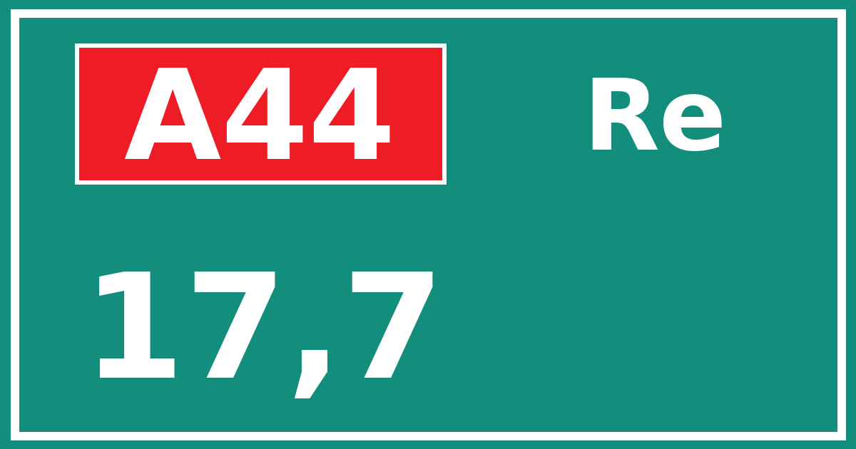 Hectometerbord A44 17,7 zijde Re