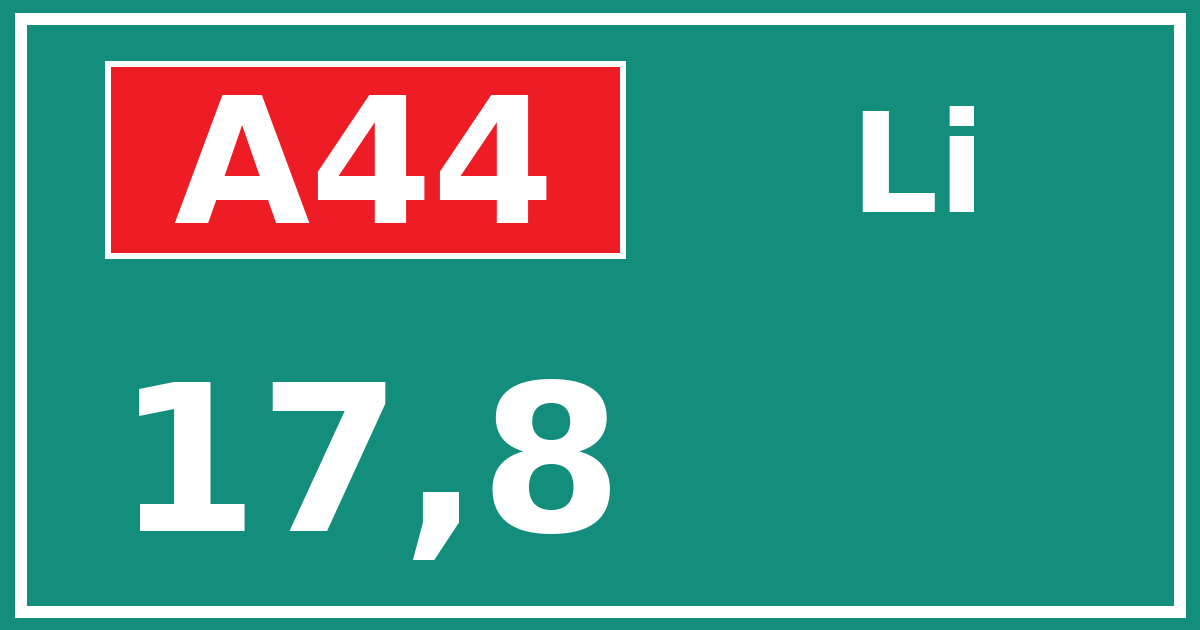 Hectometerbord A44 17,8 zijde Li