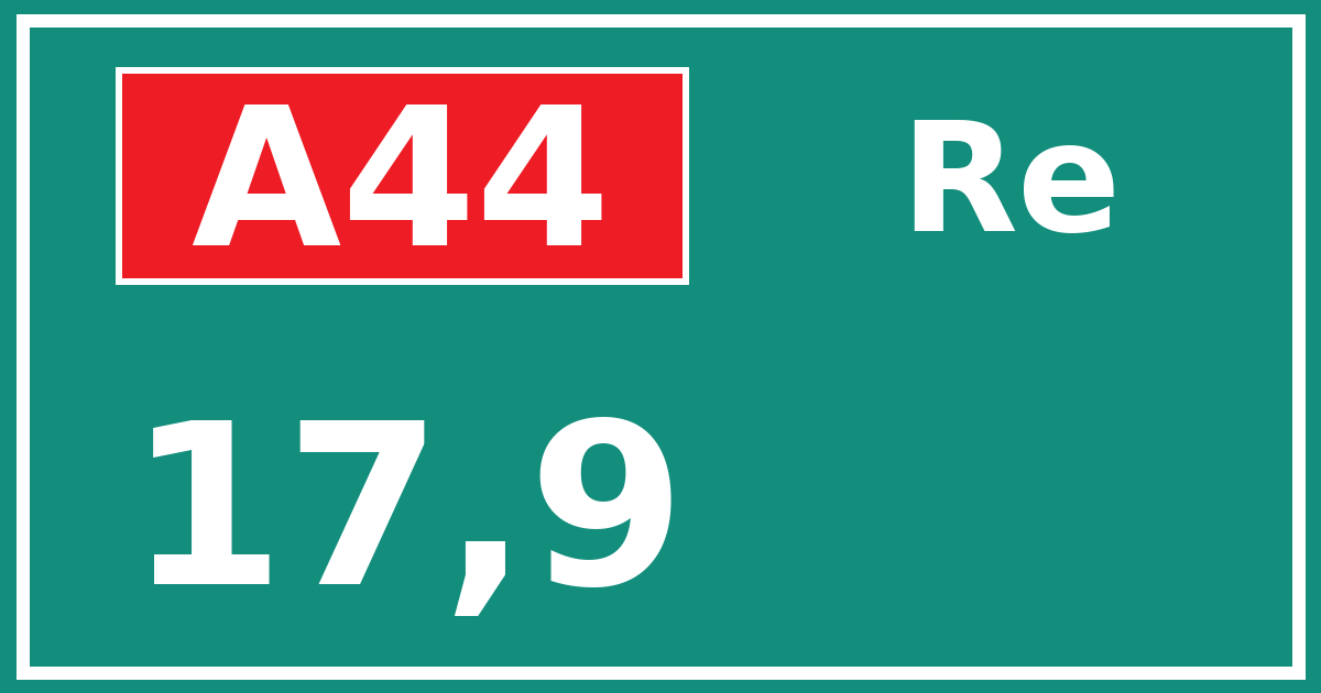 Hectometerbord A44 17,9 zijde Re