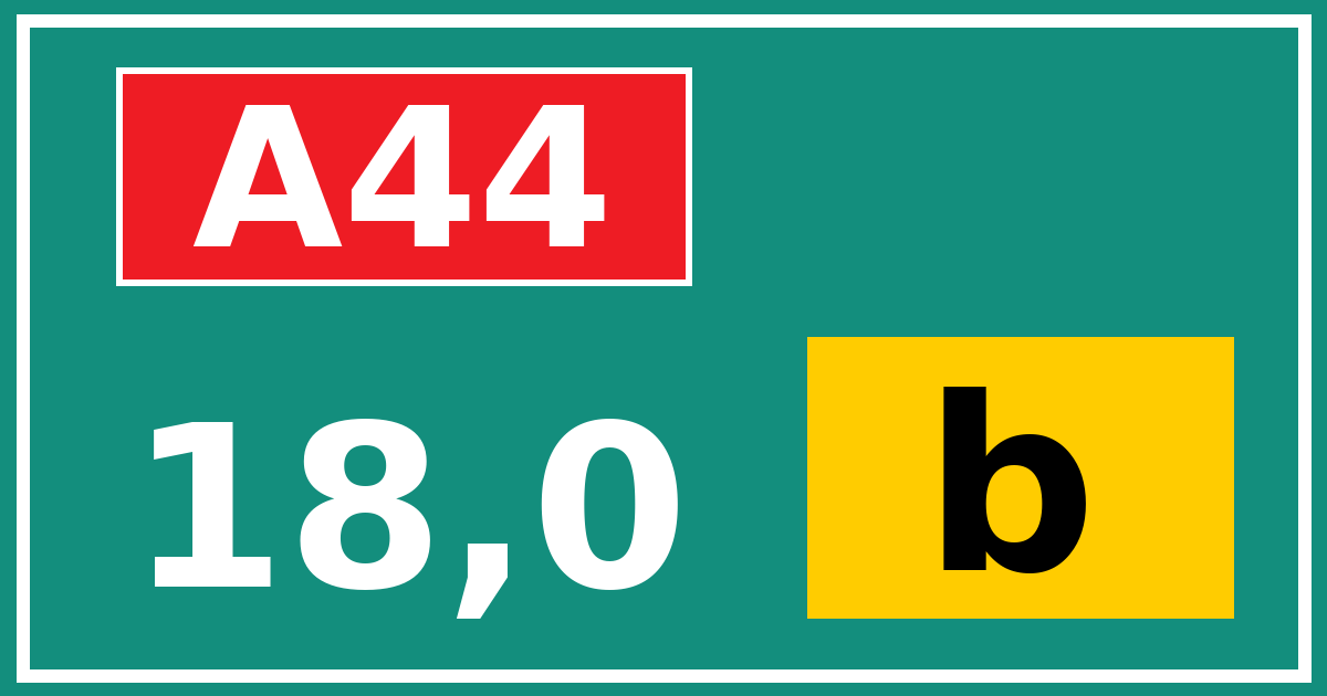 Hectometerbord A44 18,0 letter b