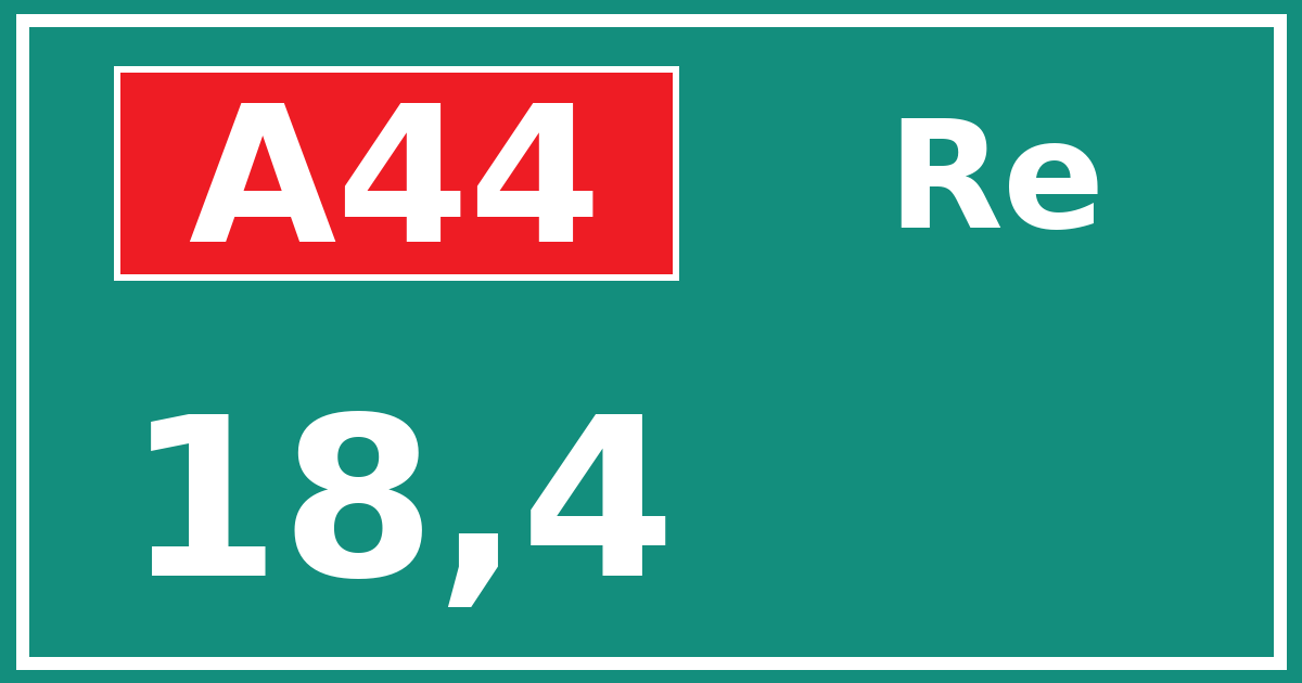 Hectometerbord A44 18,4 zijde Re