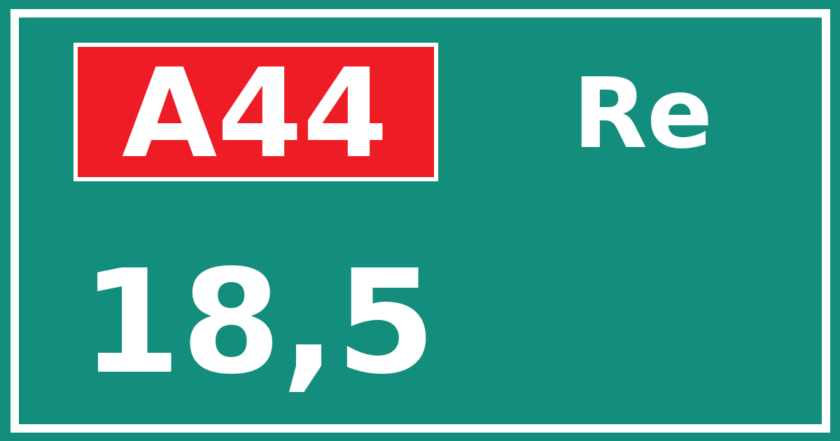 Hectometerbord A44 18,5 zijde Re