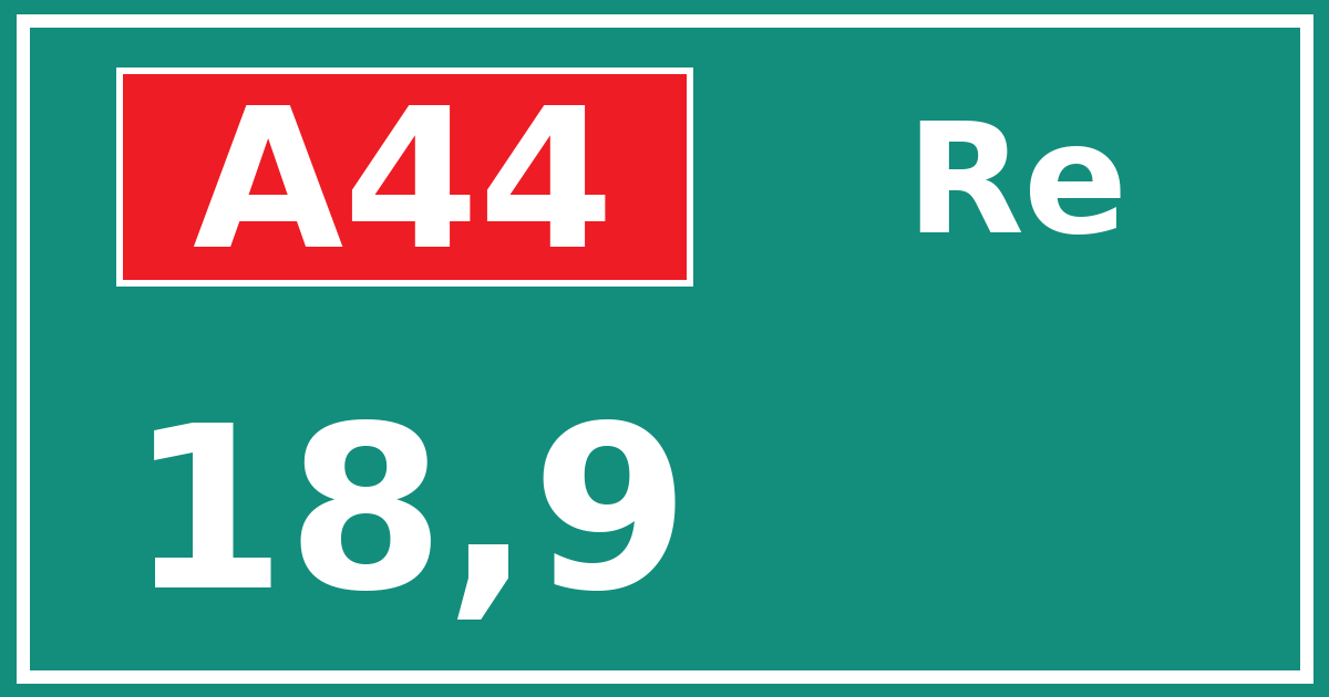Hectometerbord A44 18,9 zijde Re